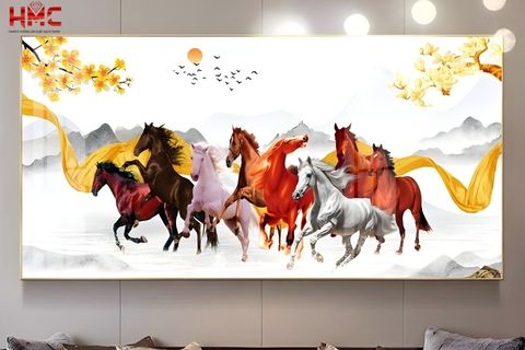 Gạch tranh 3d Mã Đáo Thành Công hút tài lộc