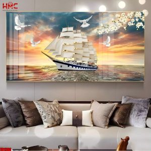 Phòng khách sang trọng với gạch tranh 3d.