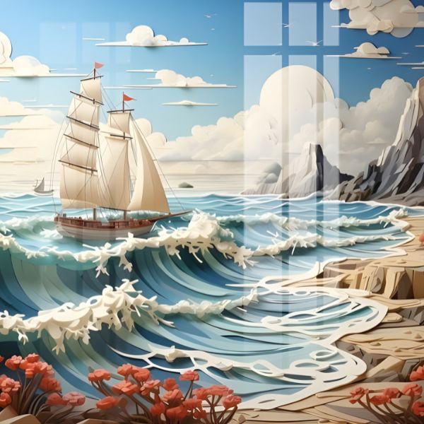 Tranh Kính Cường Lực Thuận Buồm Xuôi Gió